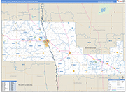 Grand Forks Metro Area Wall Map Basic Style
